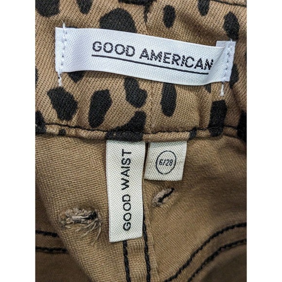 New Good American Women's Good Legs leopard skin Stretch Jeans‎ SZ 6/28 - Picture 4 of 5